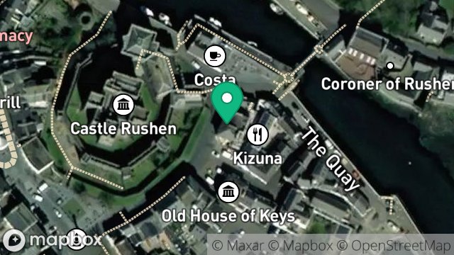 Map showing DERBY HOUSE, CASTLE STREET, CASTLETOWN, ISLE OF MAN, IM9 1LA