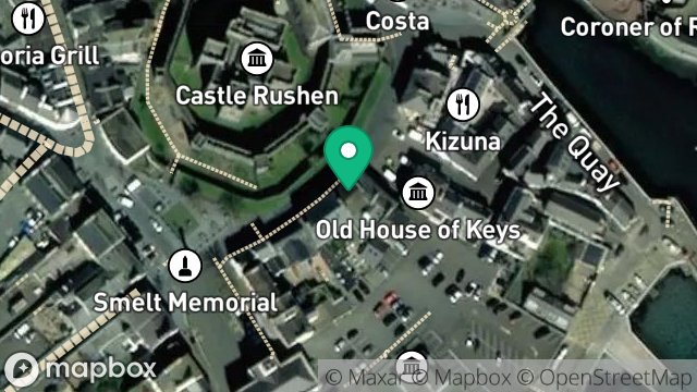 Map showing SHOP, COMPTON HOUSE, 9, CASTLE STREET, CASTLETOWN, ISLE OF MAN, IM9 1LF