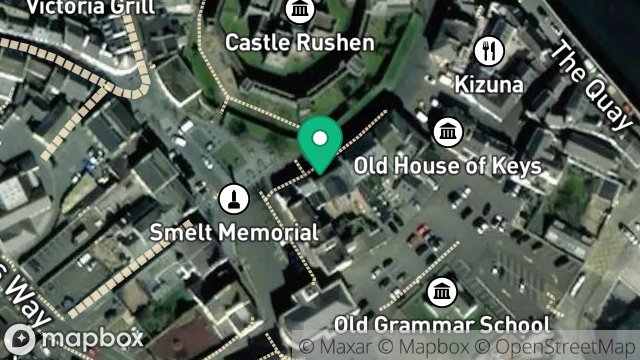 Map showing WINE BAR, 5, CASTLE STREET, CASTLETOWN, ISLE OF MAN, IM9 1LF