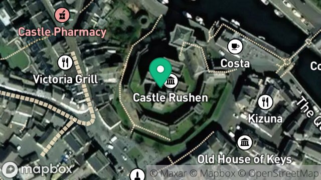 Map showing CASTLE RUSHEN, THE QUAY, CASTLETOWN, ISLE OF MAN, IM9 1LD