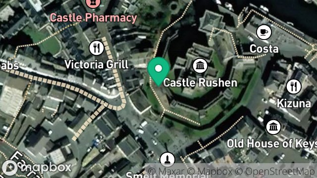 Map showing SPEAKERS GARDEN, CASTLE RUSHEN, THE QUAY, CASTLETOWN, ISLE OF MAN, IM9 1LD