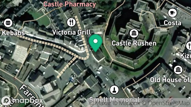 Map showing BARCLAYS BANK PLC, MARKET SQUARE, CASTLETOWN, ISLE OF MAN, IM9 1LQ