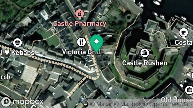 Map showing RADCLIFFE BUTCHERS LTD, 6, MALEW STREET, CASTLETOWN, ISLE OF MAN, IM9 1AB