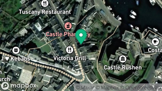 Map showing 12, MALEW STREET, CASTLETOWN, ISLE OF MAN, IM9 1AB