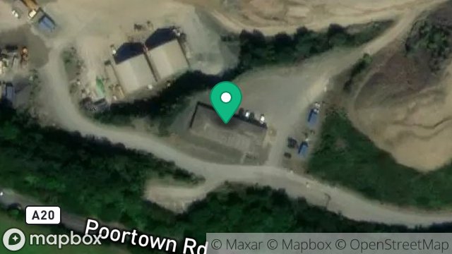 Map showing ISLE OF GOVERNMENT, DEPARTMENT OF INFRASTRUCTURE, POORTOWN QUARRY, POORTOWN, PEEL, ISLE OF MAN, IM5 2AN