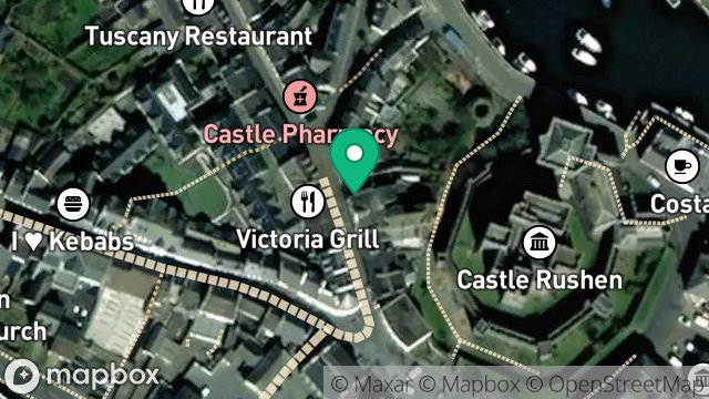 Map showing SHOP, 10, MALEW STREET, CASTLETOWN, ISLE OF MAN, IM9 1AB