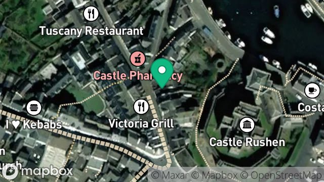 Map showing 14, MALEW STREET, CASTLETOWN, ISLE OF MAN, IM9 1AB
