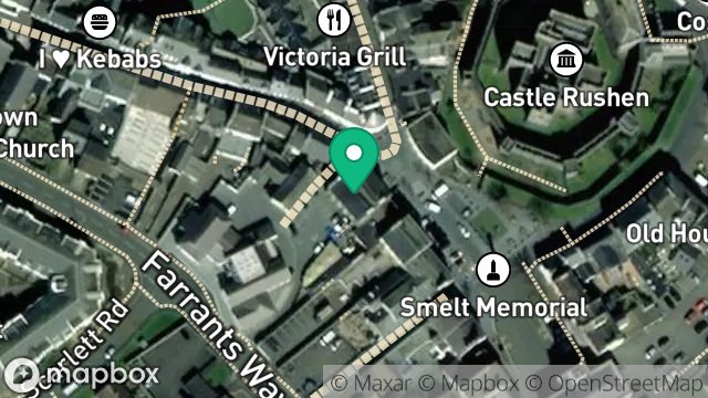 Map showing MANNANAN HOUSE, MARKET SQUARE, CASTLETOWN, ISLE OF MAN, IM9 1RB