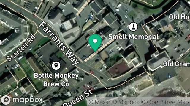 Map showing IMPROVEMENT WORKS, GEORGES LANE, CASTLETOWN, ISLE OF MAN, IM9 1NR