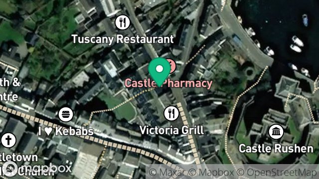 Map showing BILL'S, 17, MALEW STREET, CASTLETOWN, ISLE OF MAN, IM9 1AB