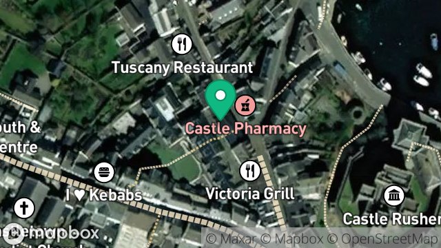 Map showing SHOP, 19, MALEW STREET, CASTLETOWN, ISLE OF MAN, IM9 1AD