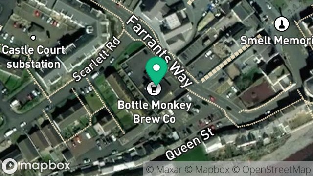 Map showing ISLE OF MAN FIRE & RESCUE SERVICE, FIRE STATION, FARRANTS WAY, CASTLETOWN, ISLE OF MAN, IM9 1NR