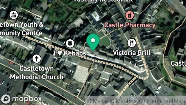 Map showing SHOP, 16, ARBORY STREET, CASTLETOWN, ISLE OF MAN, IM9 1LJ