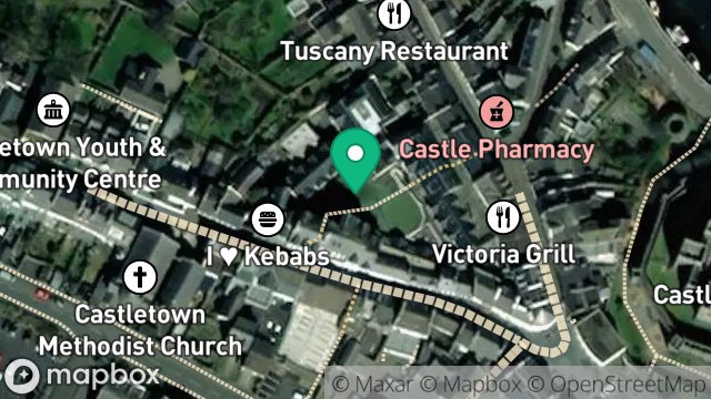 Map showing ARBORY COURT KITCHENS, CALLOWS YARD, MALEW STREET, CASTLETOWN, ISLE OF MAN, IM9 1DQ
