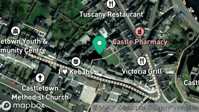 Map showing SITE WITHIN, CALLOWS YARD, MALEW STREET, CASTLETOWN, ISLE OF MAN, IM9 1DQ