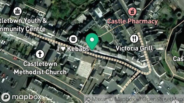 Map showing STREET LIGHTING, ARBORY STREET, CASTLETOWN, ISLE OF MAN, IM9 1LJ