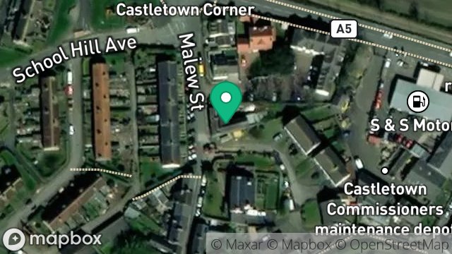Map showing SHOP & GARAGE, ELLERSLIE HOUSE, MALEW STREET, CASTLETOWN, ISLE OF MAN, IM9 1LT
