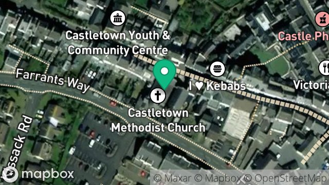 Map showing METHODIST CHURCH, ARBORY STREET, CASTLETOWN, ISLE OF MAN, IM9 1LN