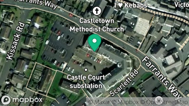 Map showing LAND AT THE JUNCTION OF FARRANTS WAY AND SCARLETT ROAD, FARRANTS WAY, CASTLETOWN, ISLE OF MAN, IM9 1PE