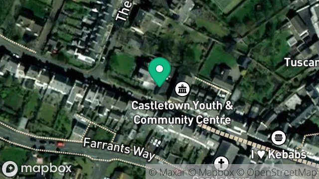 Map showing THE WORKSHOP, 46, ARBORY STREET, CASTLETOWN, ISLE OF MAN, IM9 1LN