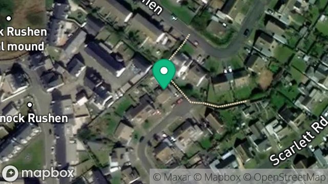 Map showing 1, SCARLETT ROAD, CASTLETOWN, ISLE OF MAN, IM9 1NT