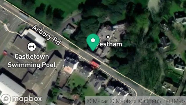 Map showing WESTHAM LODGE, ARBORY ROAD, CASTLETOWN, ISLE OF MAN, IM9 1ND