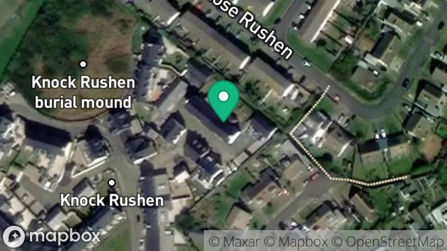 Map showing 32, KNOCK RUSHEN, SCARLETT, CASTLETOWN, ISLE OF MAN, IM9 1TQ