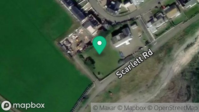 Map showing LAND ADJACENT TO, KNOCK RUSHEN HOUSE, SCARLETT ROAD, SCARLETT, CASTLETOWN, ISLE OF MAN, IM9 1TA
