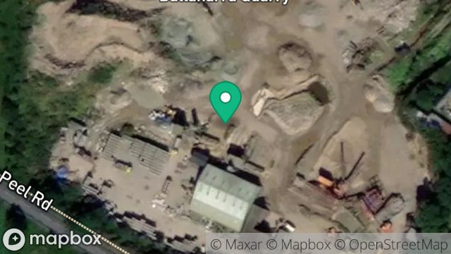 Map showing CORLETT BUILDING MATERIALS LTD, BALLAHARRA QUARRY, BALLAHARRA, ST. JOHNS, ISLE OF MAN, IM4 3RB