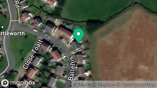 Map showing 13, BALLELLIS, BALLAWATTLEWORTH ESTATE, PEEL, ISLE OF MAN, IM5 1WZ