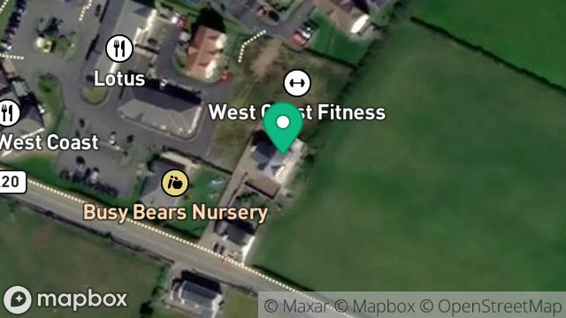 Map showing THIE CHUSTAL, POORTOWN ROAD, PEEL, ISLE OF MAN, IM5 2AR