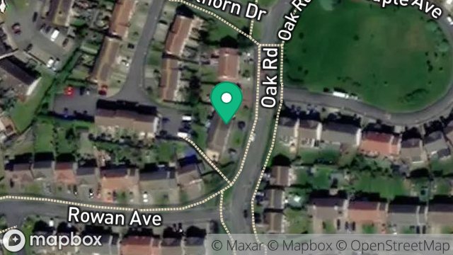 Map showing 3, OAK ROAD, BALLAWATTLEWORTH ESTATE, PEEL, ISLE OF MAN, IM5 1WD
