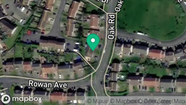 Map showing 1, OAK ROAD, BALLAWATTLEWORTH ESTATE, PEEL, ISLE OF MAN, IM5 1WD