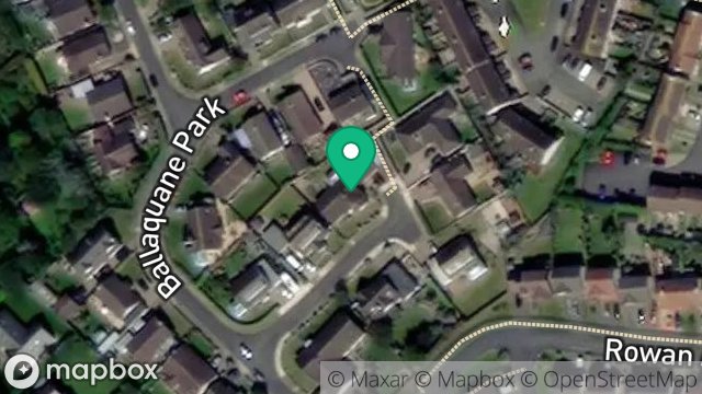 Map showing 43, BALLAQUANE PARK, PEEL, ISLE OF MAN, IM5 1PX