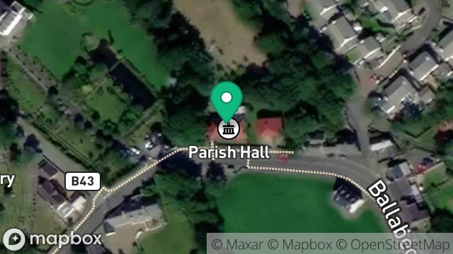 Map showing ARBORY PARISH HALL, MAIN ROAD, BALLABEG, CASTLETOWN, ISLE OF MAN, IM9 4LE
