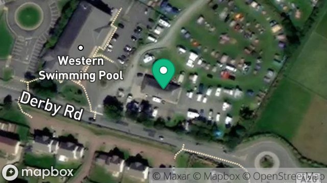 Map showing CAMP PARK TOILETS, DERBY ROAD, PEEL, ISLE OF MAN, IM5 1HP