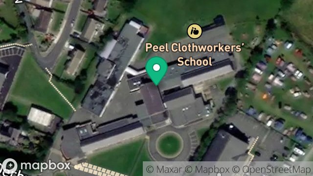 Map showing ISLE OF MAN EDUCATION, PEEL CLOTHWORKERS SCHOOL, DERBY ROAD, PEEL, ISLE OF MAN, IM5 1HP