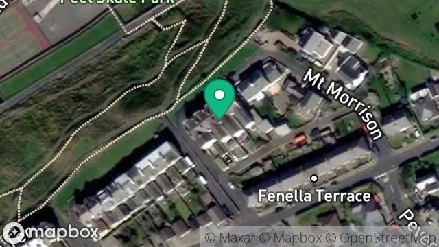 Map showing FLAT 1, CREG MALIN VIEW, 6, MOUNT MORRISON, PEEL, ISLE OF MAN, IM5 1PN