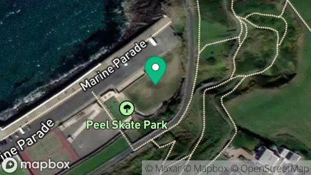 Map showing SKATE PARK, MARINE PARADE, PEEL, ISLE OF MAN, IM5 1PN