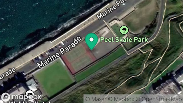 Map showing 4 TENNIS COURTS, MARINE PARADE, PEEL, ISLE OF MAN, IM5 1PB