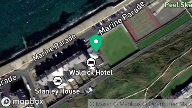 Map showing BOWLING GREEN & CONVENIENCES, MARINE PARADE, PEEL, ISLE OF MAN, IM5 1PB