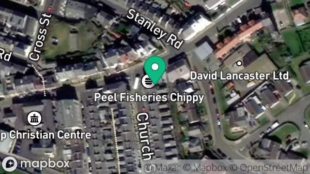 Map showing 1, CHURCH STREET, PEEL, ISLE OF MAN, IM5 1HN
