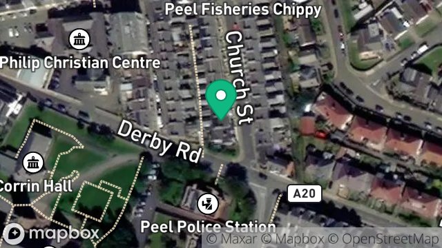 Map showing 24, CHURCH STREET, PEEL, ISLE OF MAN, IM5 1HL