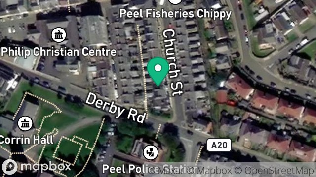Map showing 22, CHURCH STREET, PEEL, ISLE OF MAN, IM5 1HL