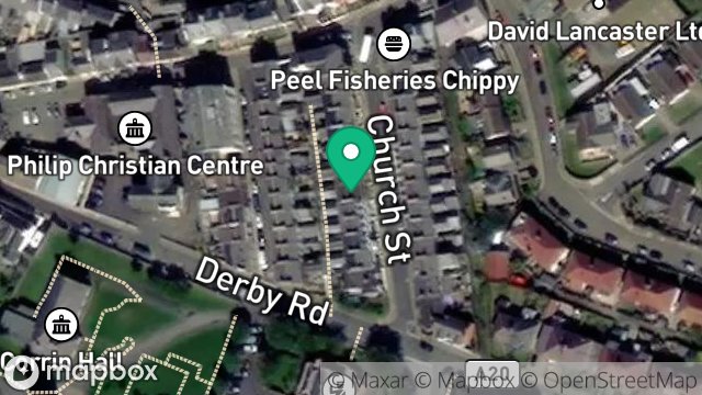 Map showing 16, CHURCH STREET, PEEL, ISLE OF MAN, IM5 1HL