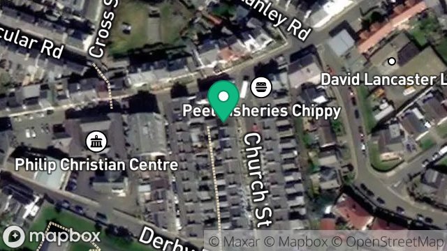 Map showing 6, CHURCH STREET, PEEL, ISLE OF MAN, IM5 1HL