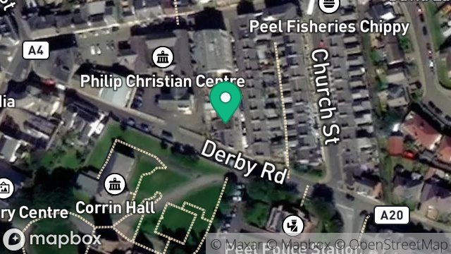 Map showing 8, MONA STREET, PEEL, ISLE OF MAN, IM5 1HJ