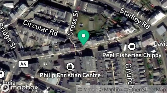 Map showing 25, CHRISTIAN STREET, PEEL, ISLE OF MAN, IM5 1NW