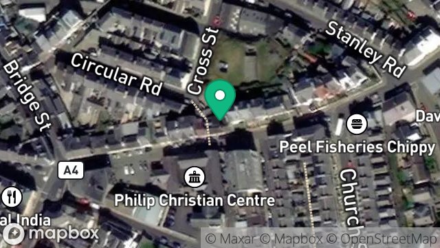 Map showing 23, CHRISTIAN STREET, PEEL, ISLE OF MAN, IM5 1NW