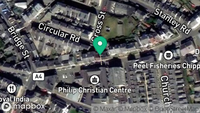 Map showing 21, CHRISTIAN STREET, PEEL, ISLE OF MAN, IM5 1NW